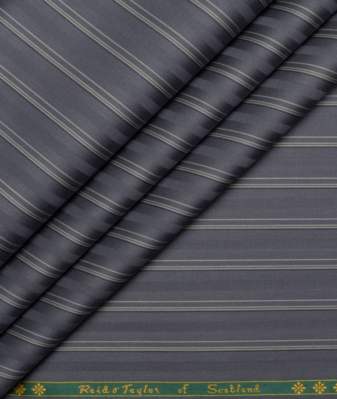 Reid & Taylor Giza Cotton Striped Shirting Fabric (Grey) Reid & Taylor Giza Cotton Striped Shirting Fabric (Grey)
