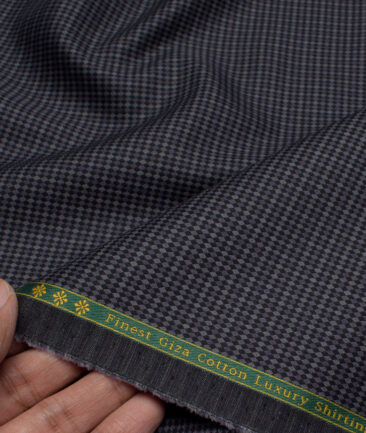 Reid & Taylor  Giza Cotton Structured Shirting Fabric (Grey)