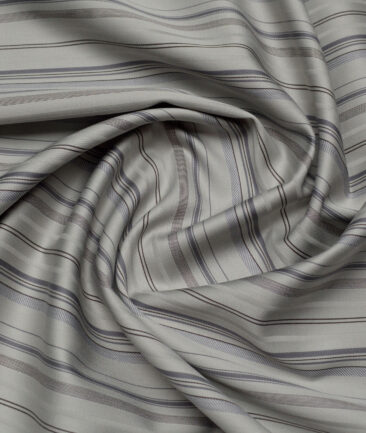 Reid & Taylor  Giza Cotton Striped Shirting Fabric (Light Pista Green)
