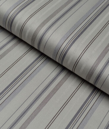 Reid & Taylor  Giza Cotton Striped Shirting Fabric (Light Pista Green)