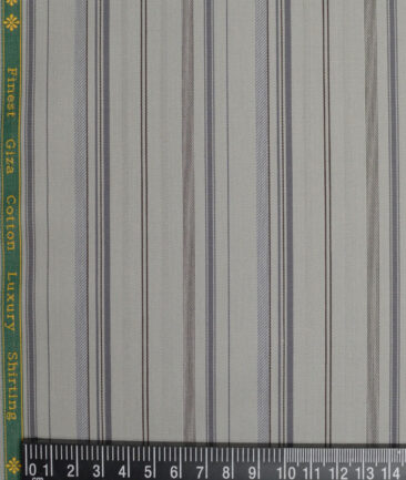 Reid & Taylor  Giza Cotton Striped Shirting Fabric (Light Pista Green)