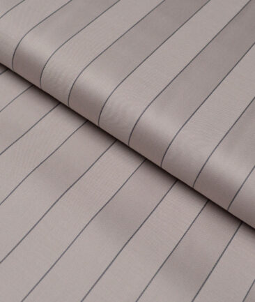 Reid & Taylor  Giza Cotton Striped Shirting Fabric (Light Brown)