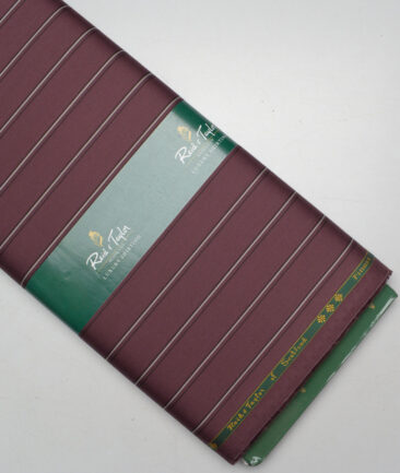 Reid & Taylor  Giza Cotton Striped Shirting Fabric (Wine)