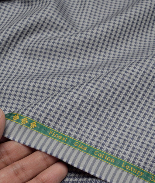 Reid & Taylor  Giza Cotton Structured Shirting Fabric (Light Grey)