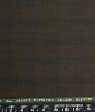 Simone Federico & Figli Italy Super 110's Checks 20% Merino Wool Suiting Fabric (Brown)
