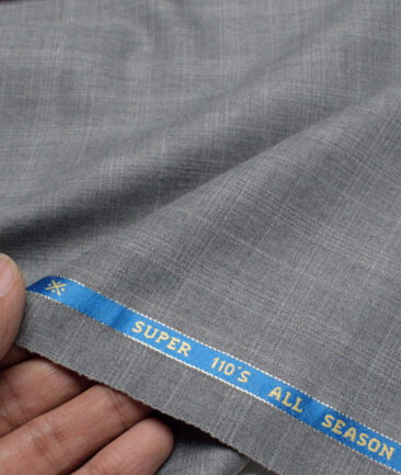 Simone Federico & Figli Italy Super 110's Checks 20% Merino Wool Suiting Fabric (Light Grey)