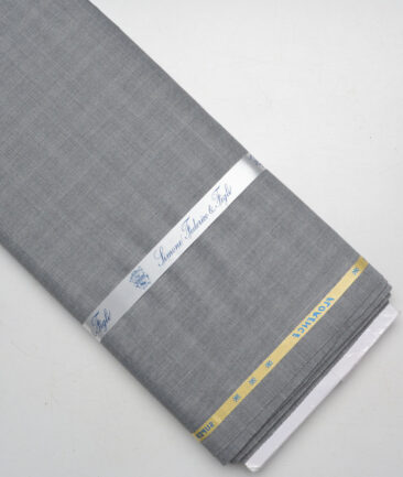 Simone Federico & Figli Italy Super 110's Checks 20% Merino Wool Suiting Fabric (Light Grey)