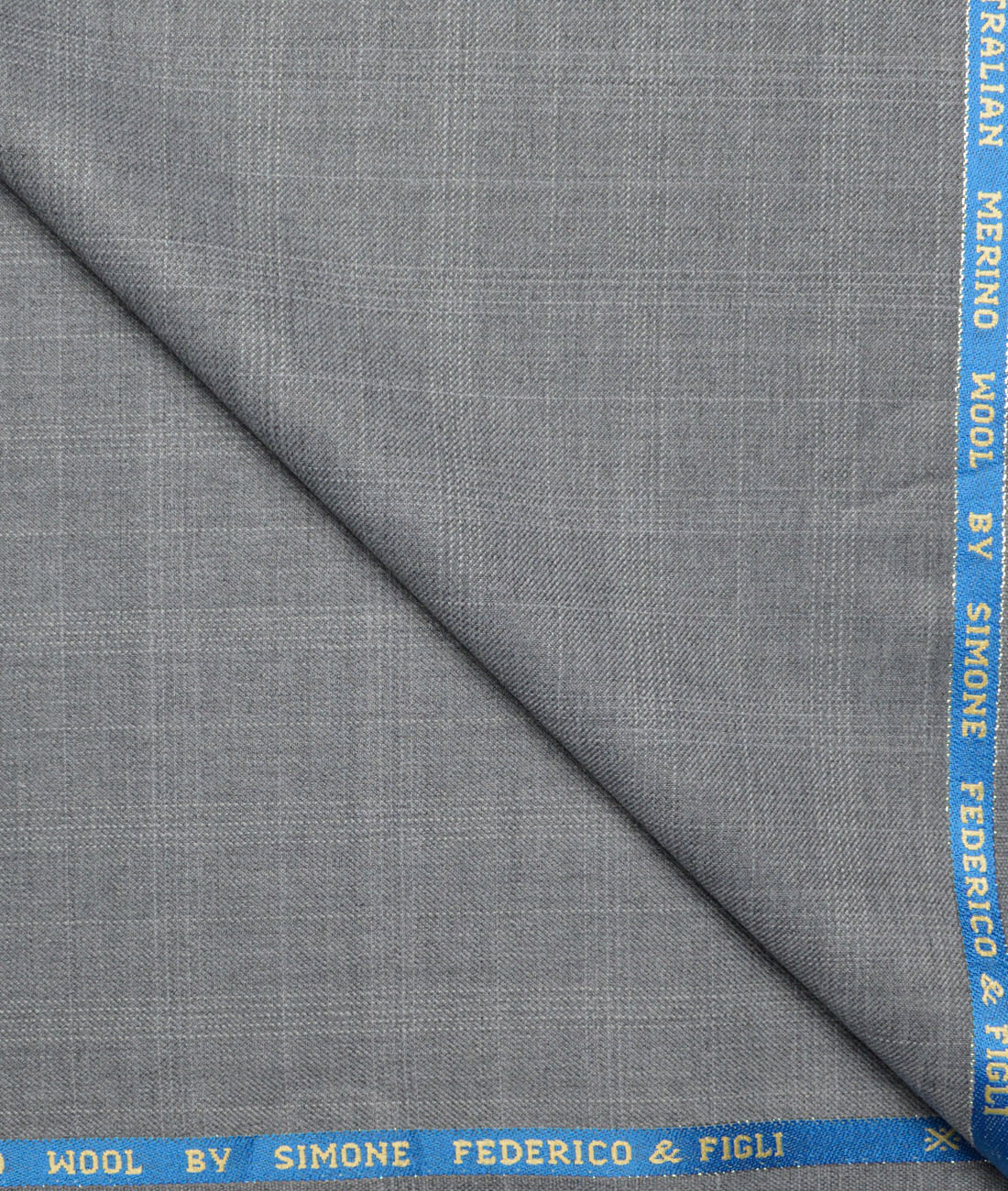 Simone Federico & Figli Italy Super 110's Checks 20% Merino Wool Suiting Fabric (Light Grey) Simone Federico & Figli Italy Super 110's Checks 20% Merino Wool Suiting Fabric (Light Grey)