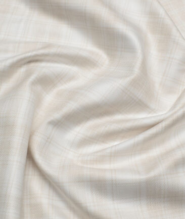Vercelli Italy 2 Ply 100's Supima Cotton Checks Shirting Fabric (White)