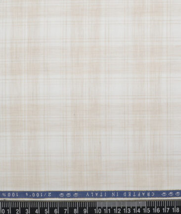 Vercelli Italy 2 Ply 100's Supima Cotton Checks Shirting Fabric (White)