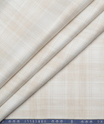Vercelli Italy 2 Ply 100's Supima Cotton Checks Shirting Fabric (White)