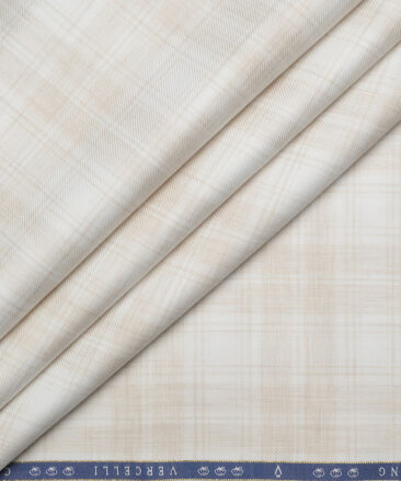 Vercelli Italy 2 Ply 100's Supima Cotton Checks Shirting Fabric (White)