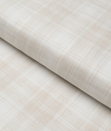 Vercelli Italy 2 Ply 100's Supima Cotton Checks Shirting Fabric (White)
