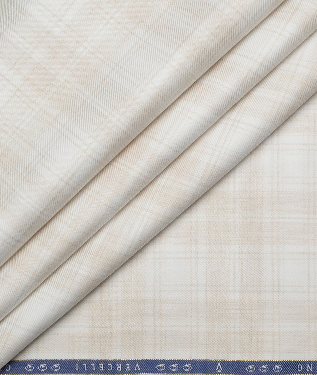 Vercelli Italy 2 Ply 100's Supima Cotton Checks Shirting Fabric (White) Vercelli Italy 2 Ply 100's Supima Cotton Checks Shirting Fabric (White)