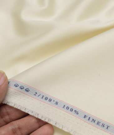 Vercelli Italy 2 Ply 100's Supima Cotton Solids Shirting Fabric (Cream)